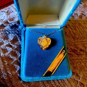 Sterling Silver Mother Mary Heart Shaped Pendant